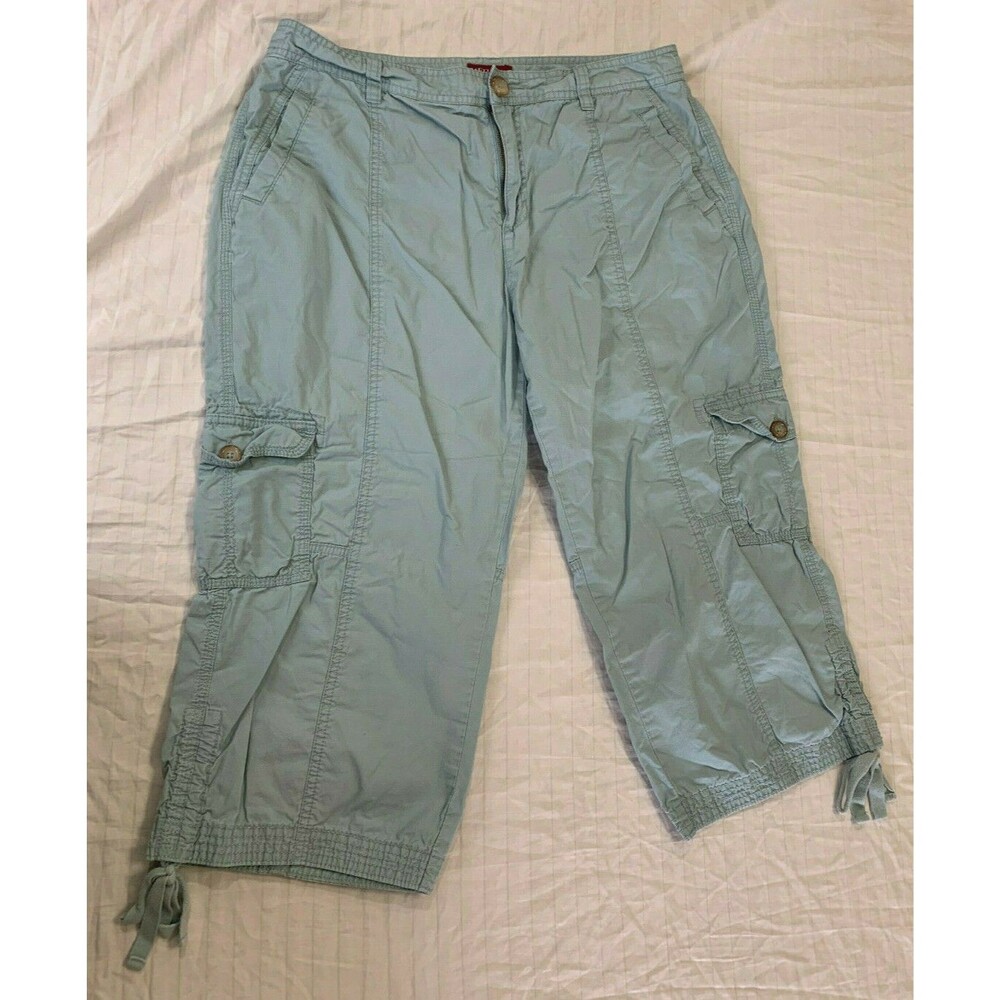 MERONA WOMENS CARGO COTTON CAPRIS PANTS SIZE 12
